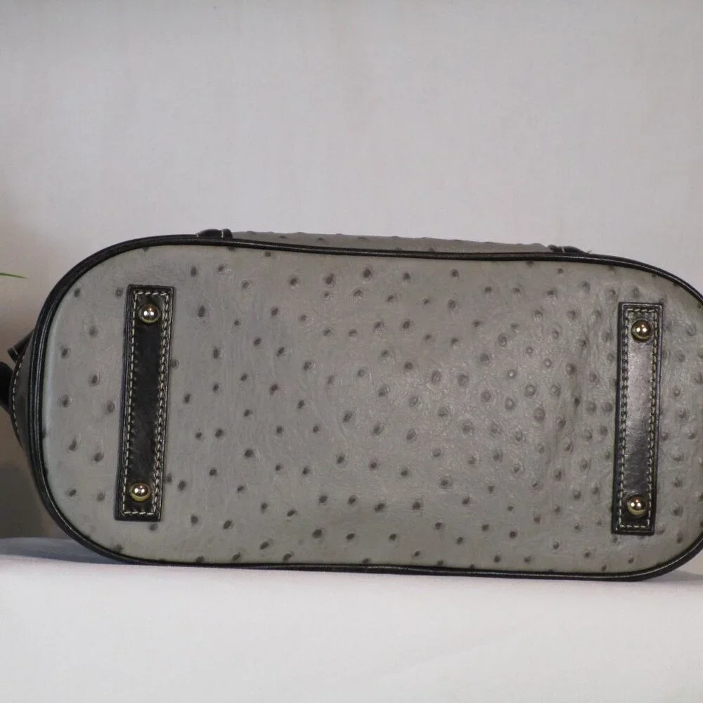Dooney & Bourke Embossed Ostrich Style Leather Bag, Wallet, Checkbook Cover EUC